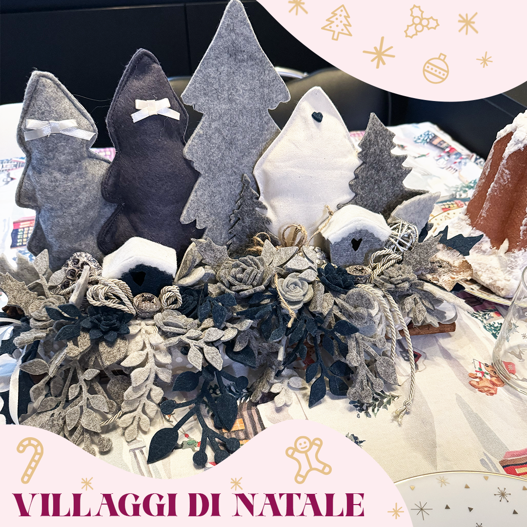 villaggio di natale presepe fatto a mano in pannolenci per natale per decorare casa collezione natalizia idee regalo